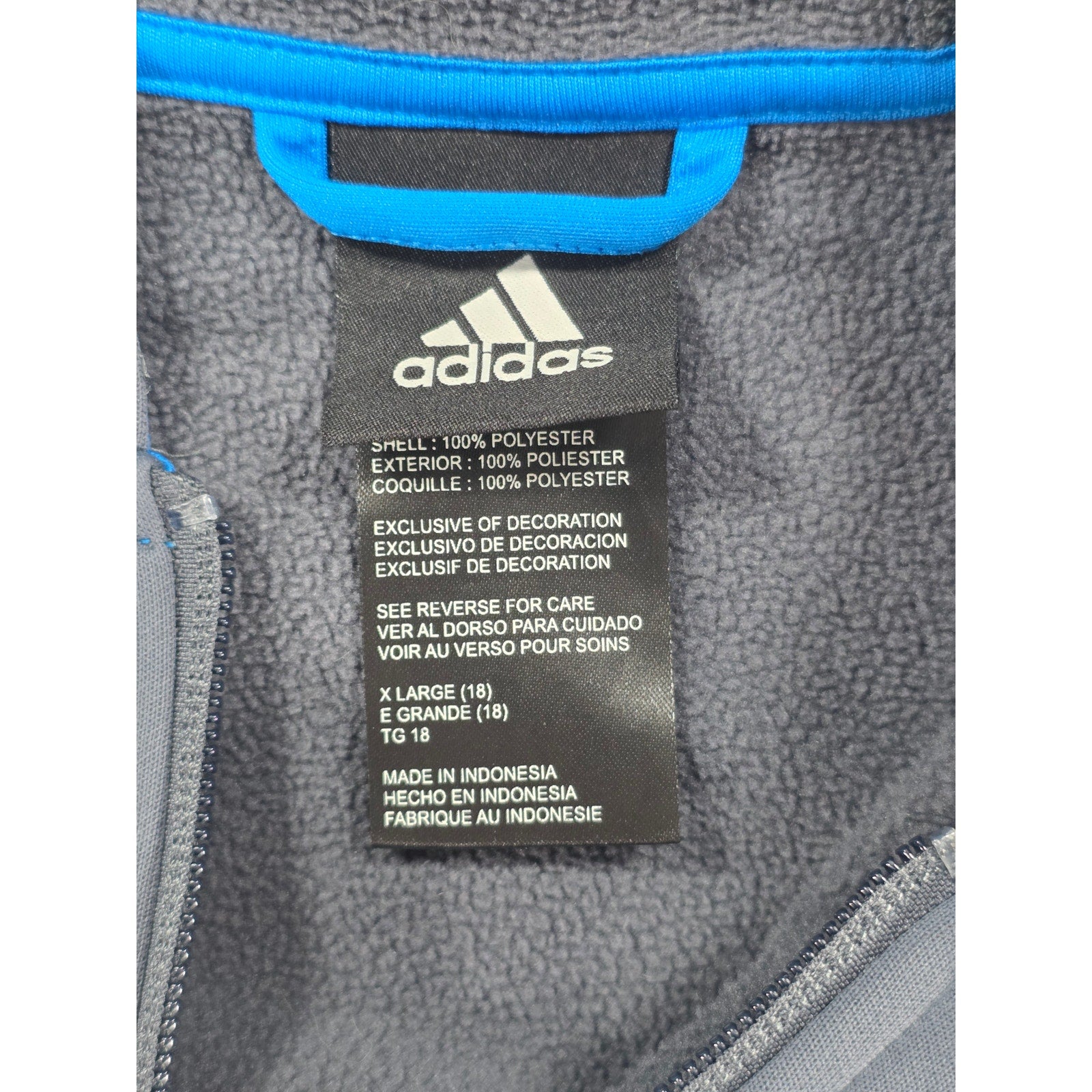 Adidas Zip Up Hoodie Slate Blue – XL