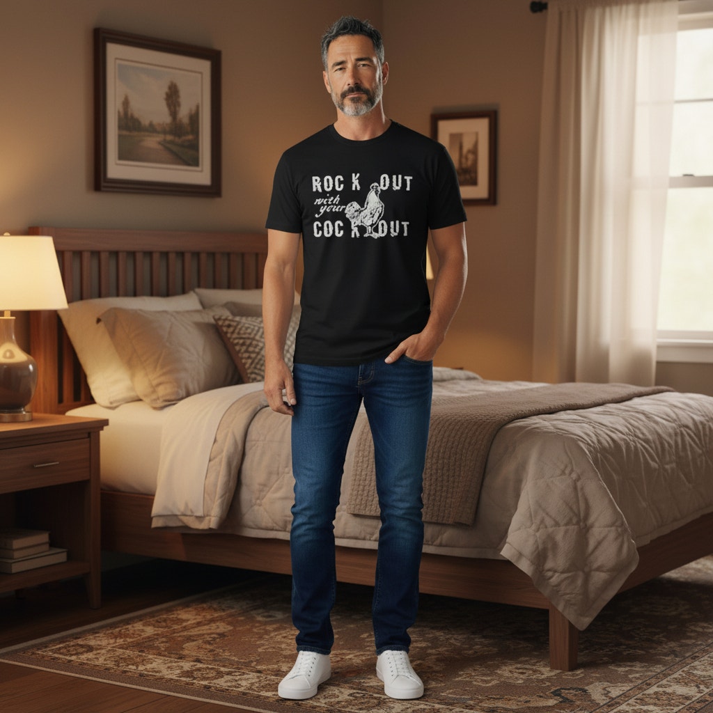 Anvil Rock Out With Your Out Graphic T Shirt Black – XL