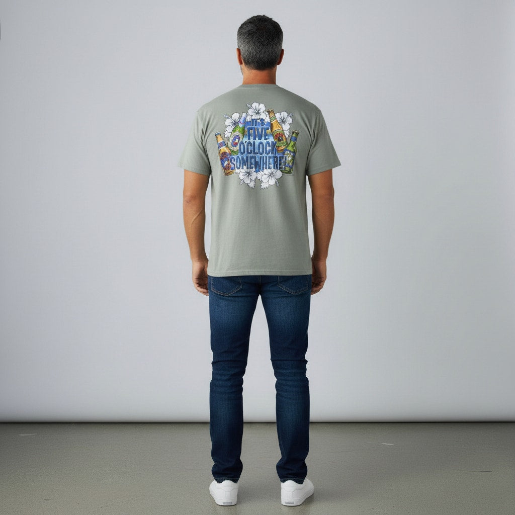 Big Dogs Its Five OClock Somewhere Graphic T Shirt Gray – XL