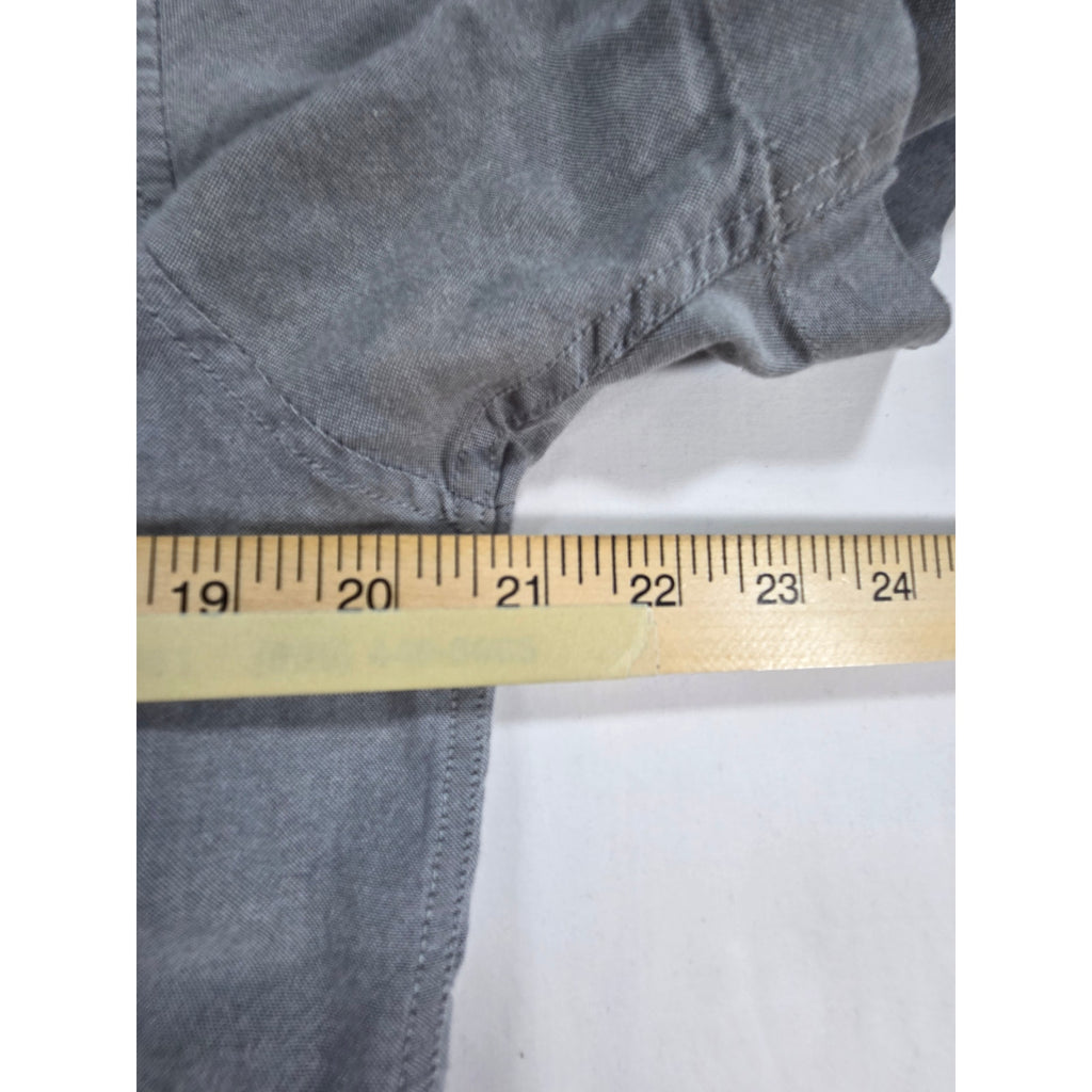 RVCA Slim Fit Short Sleeve Button Down Shirt Grey – M