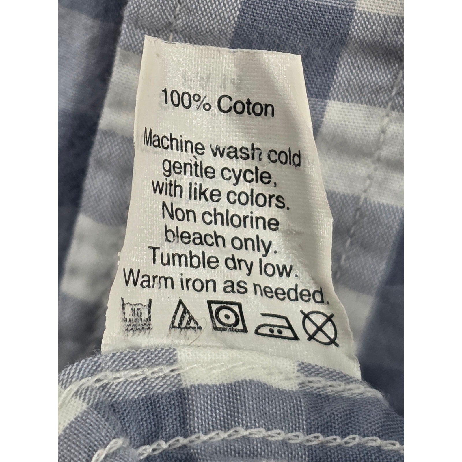 J Crew Long Sleeve Button Down Shirt Grey White Check – L