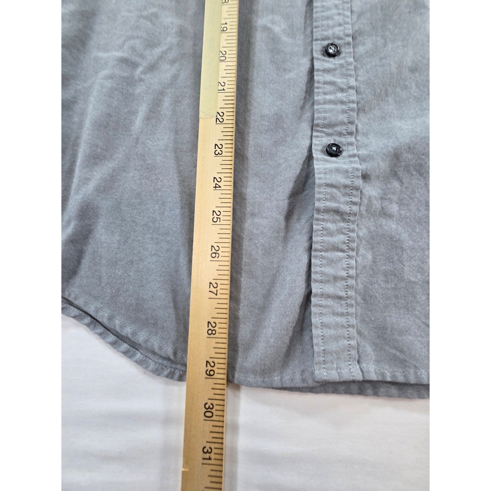 RVCA Slim Fit Short Sleeve Button Down Shirt Grey – M