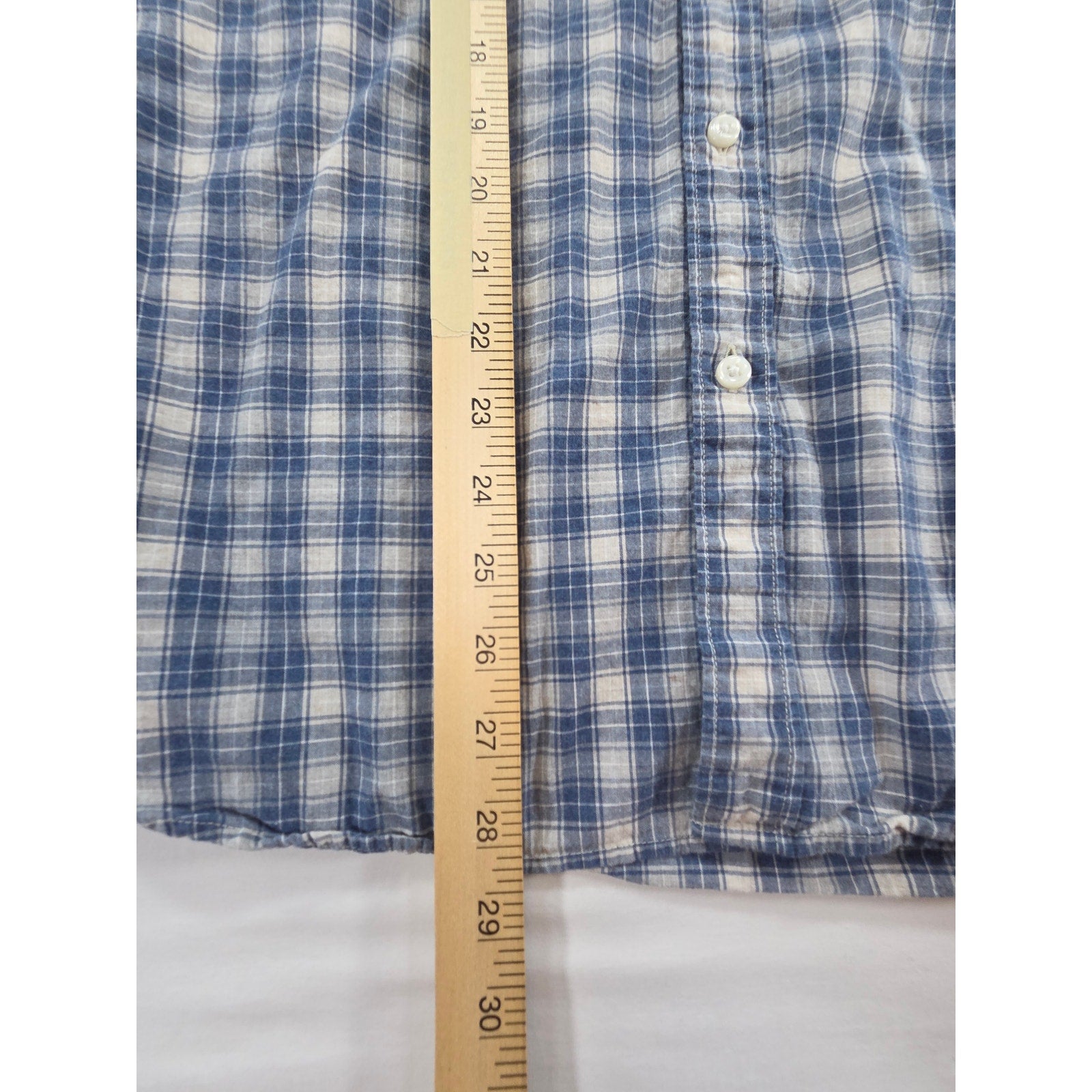 J Crew Slim Fit Plaid Button Down Shirt Blue Grey – M