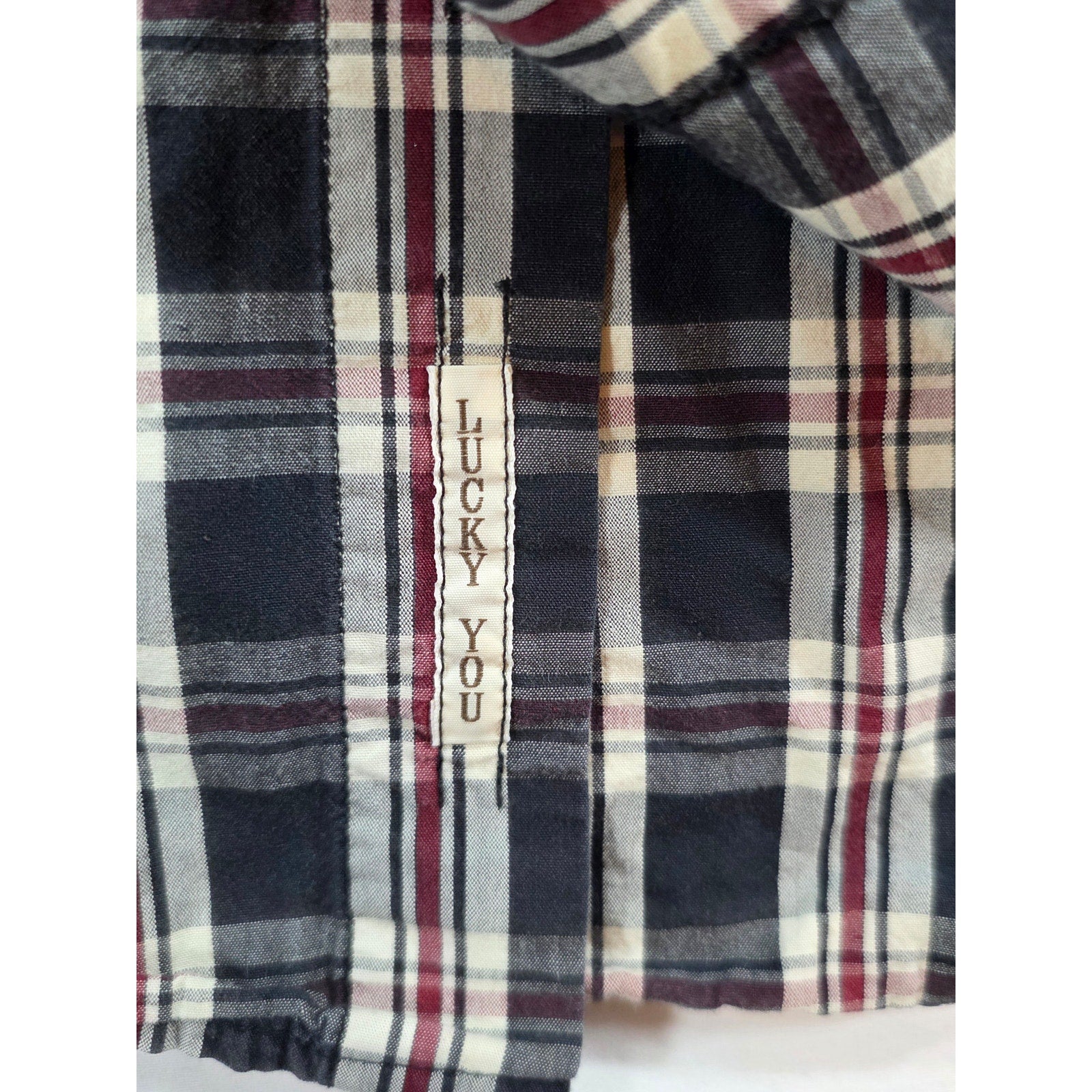 Lucky Brand Plaid Button Down Shirt Red Black – M