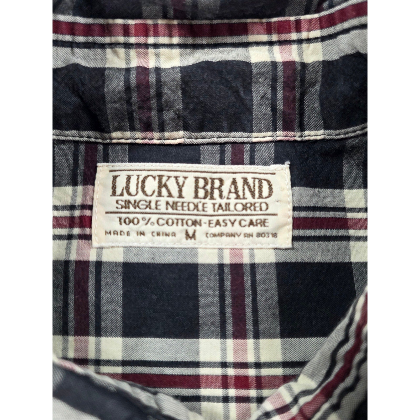Lucky Brand Plaid Button Down Shirt Red Black – M