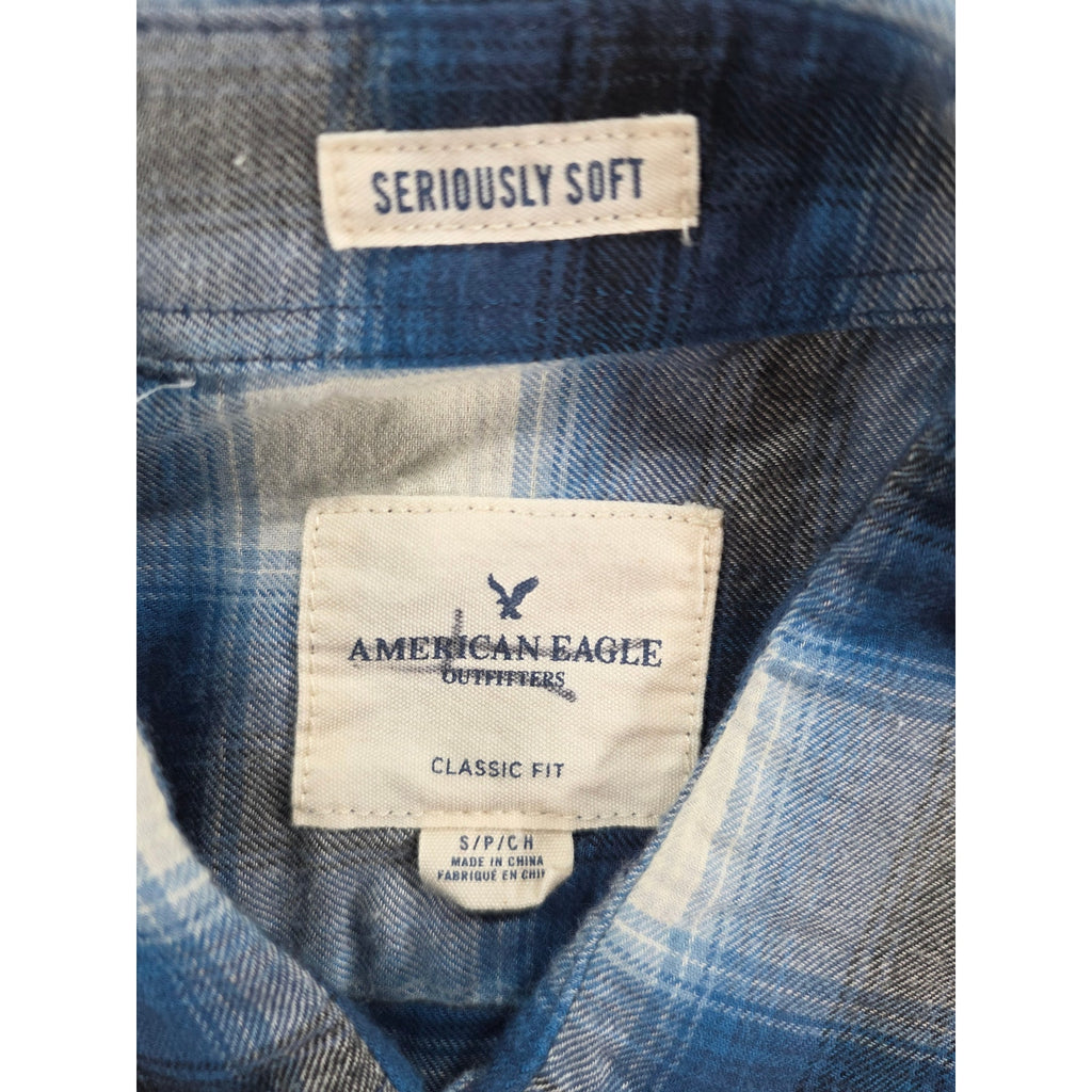 American Eagle Seriously Soft Plaid Button Down Shirt – Size S