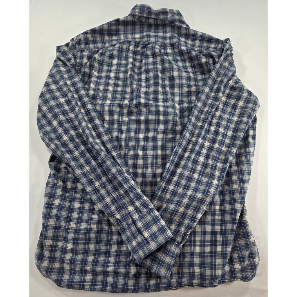 J Crew Slim Fit Plaid Button Down Shirt Blue Grey – M