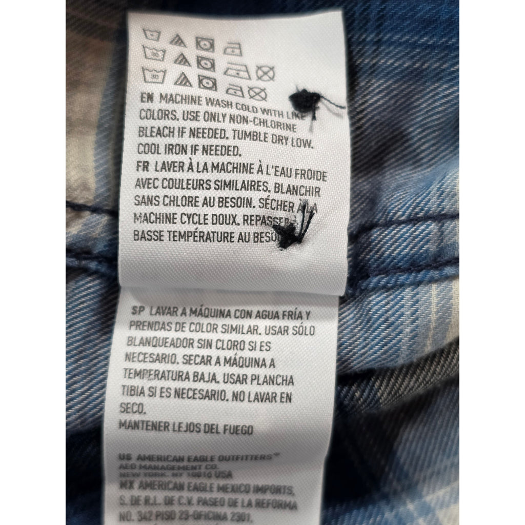 American Eagle Seriously Soft Plaid Button Down Shirt – Size S