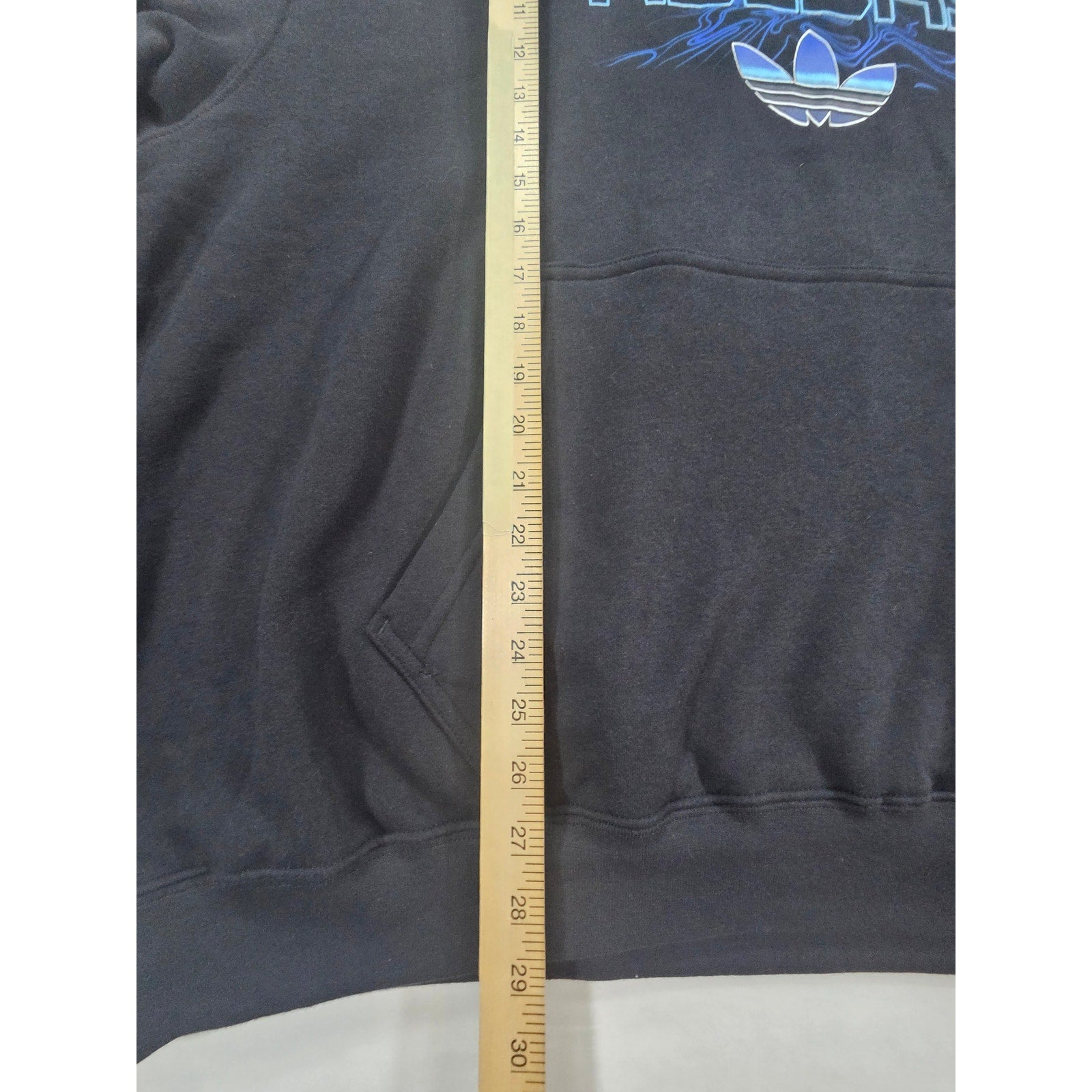 Adidas Originals Trefoil Graphic Pullover Hoodie – Black/Blue – Size XXL