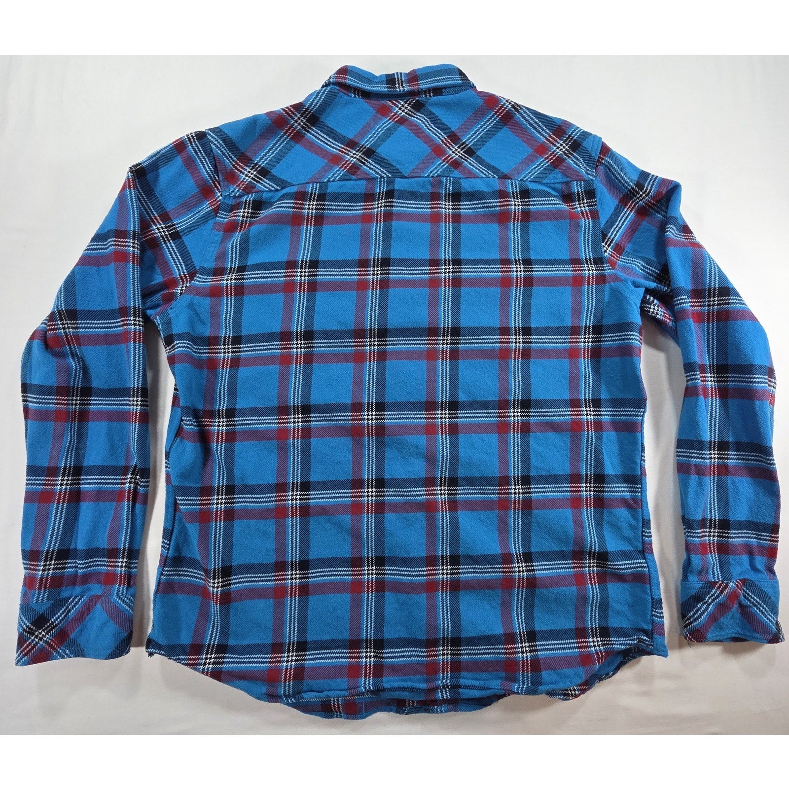 Aeropostale Plaid Flannel Button Down Shirt Blue Red – L