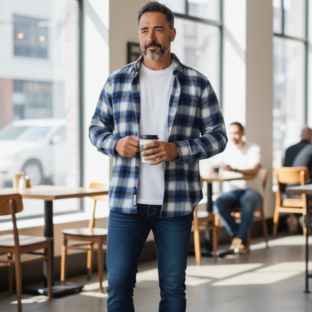 American Eagle Seriously Soft Plaid Button Down Shirt – Size S