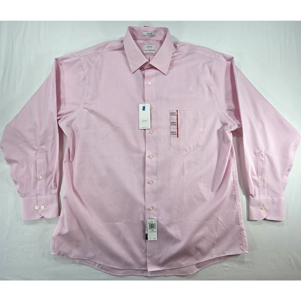 Arrow Premium Collection Dress Shirt Pink – 17 1/2 34/35