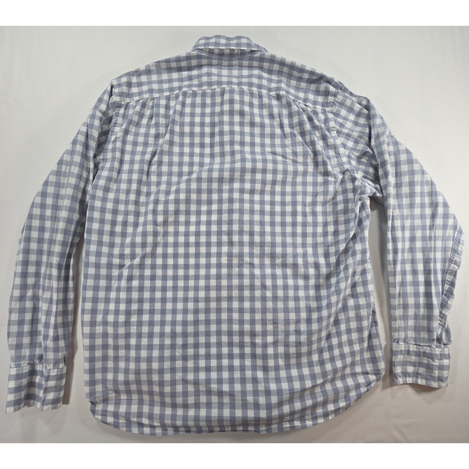 J Crew Long Sleeve Button Down Shirt Grey White Check – L