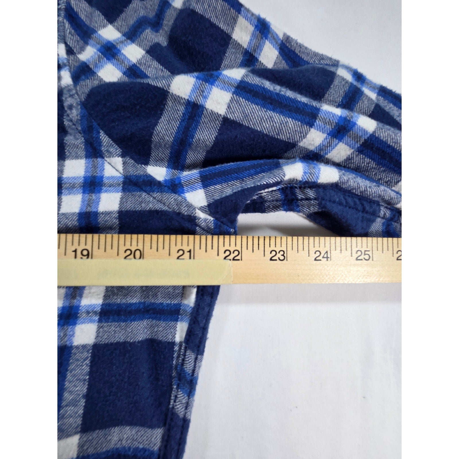Hollister Plaid Flannel Button Down Shirt Blue White – M