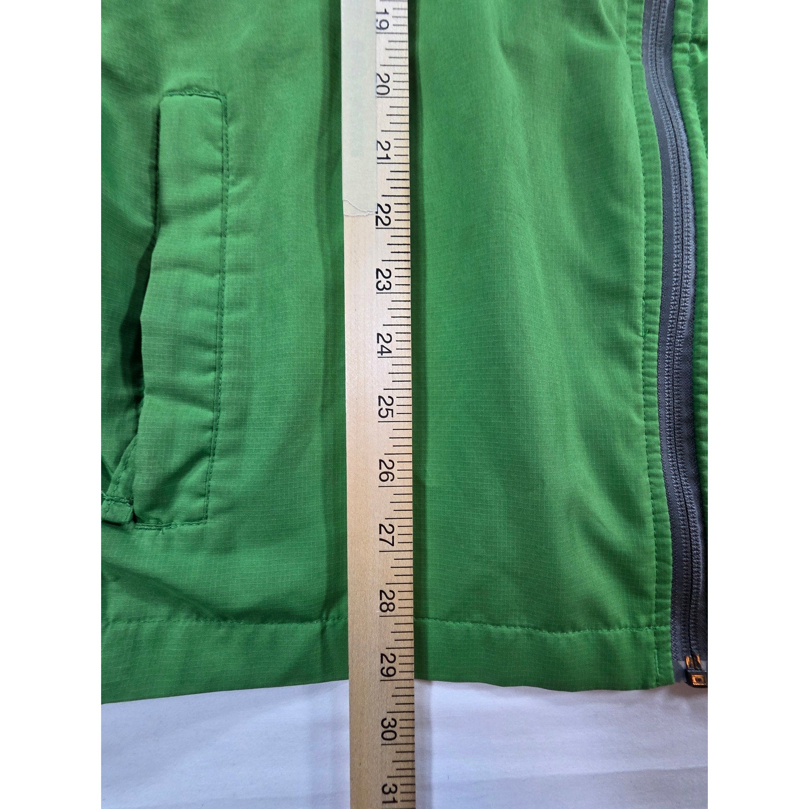 Lands End Hooded Vented Zip Jacket Green – M