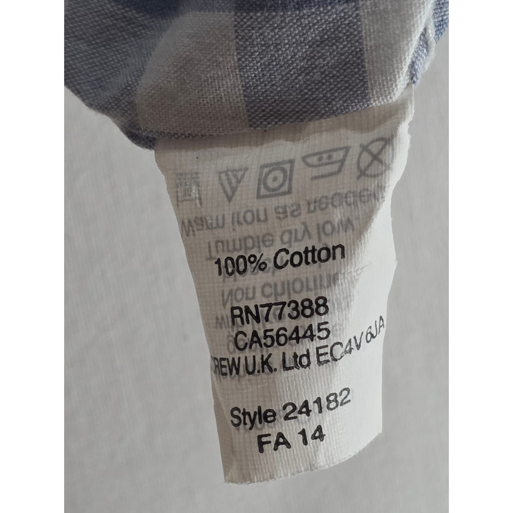 J Crew Long Sleeve Button Down Shirt Grey White Check – L