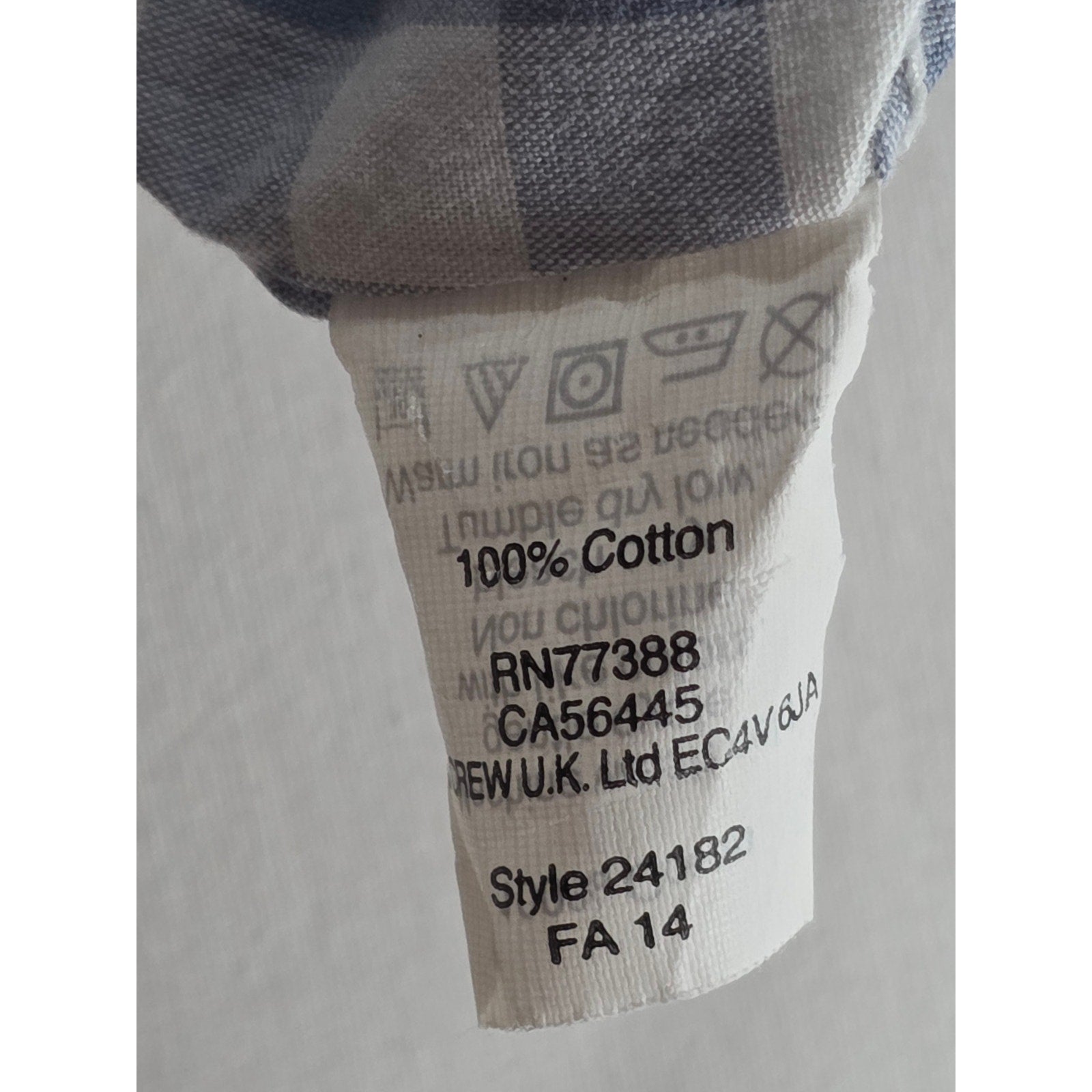 J Crew Long Sleeve Button Down Shirt Grey White Check – L