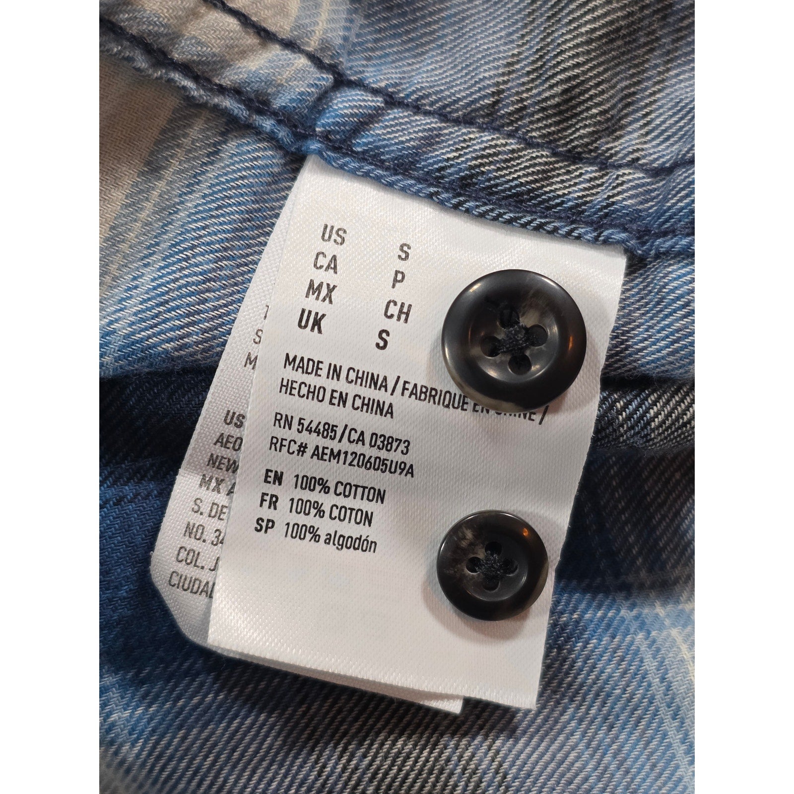 American Eagle Seriously Soft Plaid Button Down Shirt – Size S