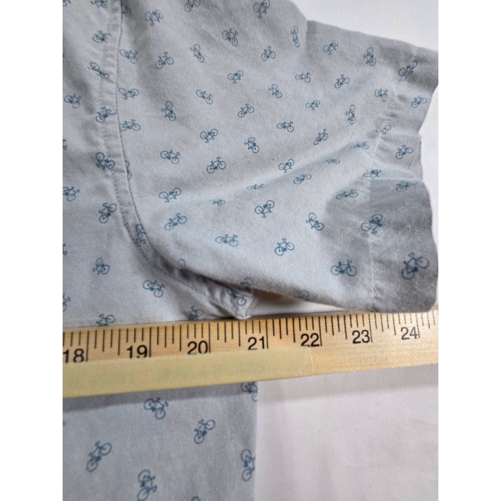 Free Planet Short Sleeve Button Down Shirt Bicycle Print – L