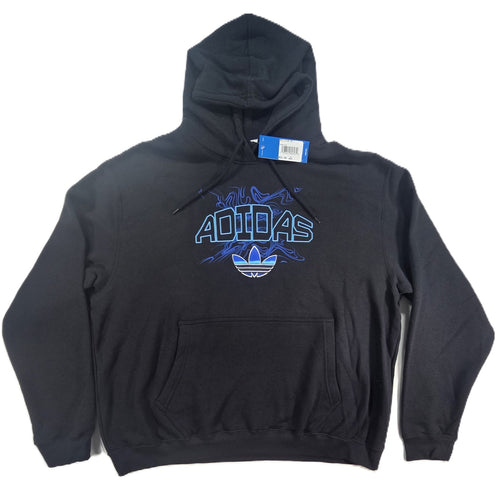 Adidas Originals Trefoil Graphic Pullover Hoodie – Black/Blue – Size XXL