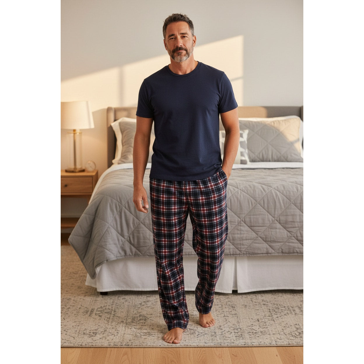 Basic + Pajama Pants Blue Red Plaid – Large