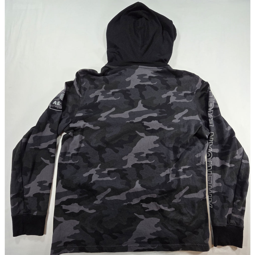American Eagle Camo Hoodie Black – M
