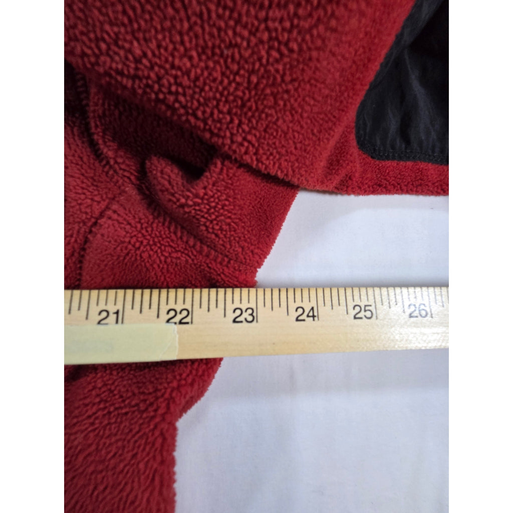 Eddie Bauer Full Zip Fleece Jacket Burgundy Black – M