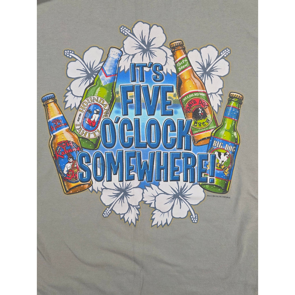 Big Dogs Its Five OClock Somewhere Graphic T Shirt Gray – XL