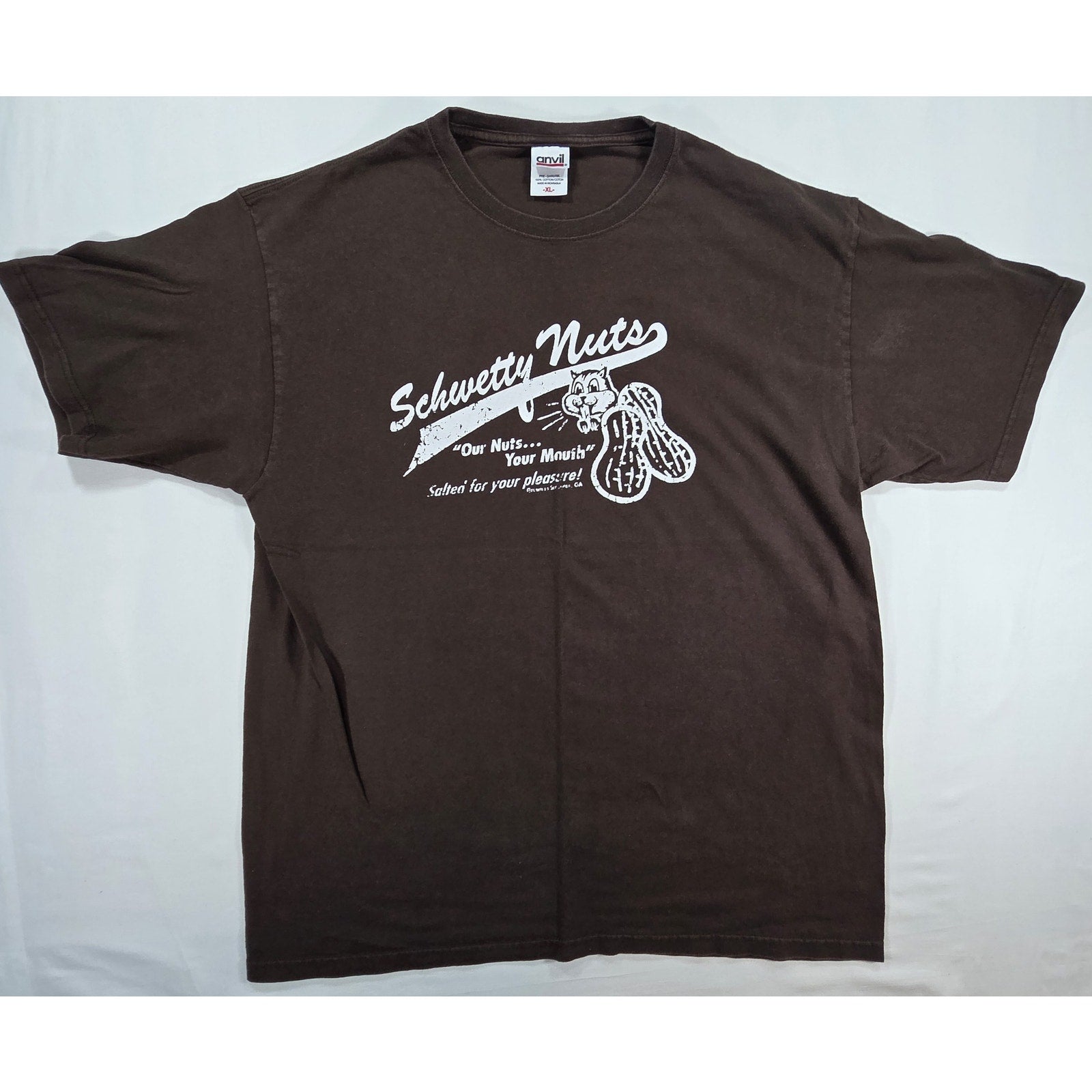 Anvil Schwetty Nuts Graphic T Shirt Brown – XL