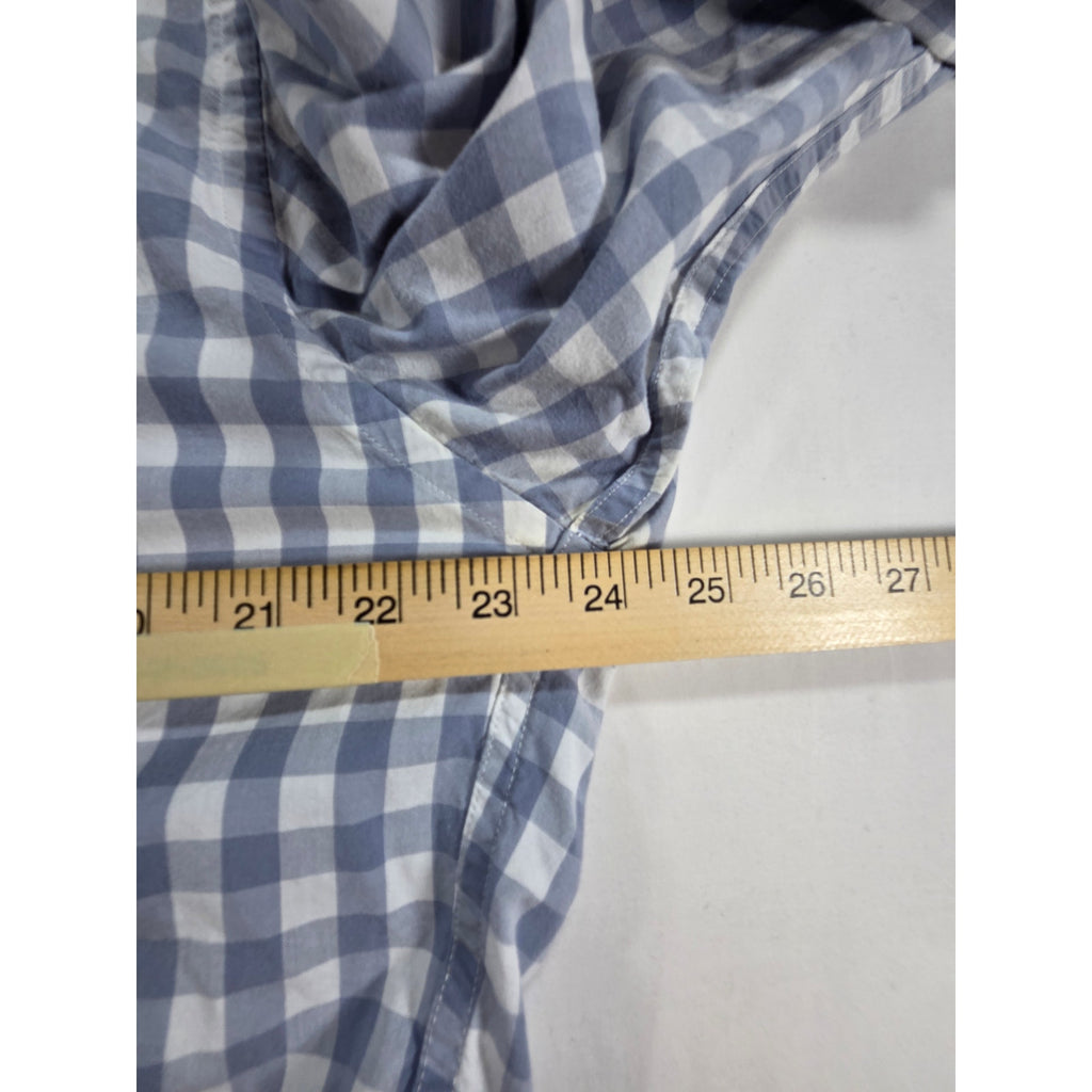 J Crew Long Sleeve Button Down Shirt Grey White Check – L