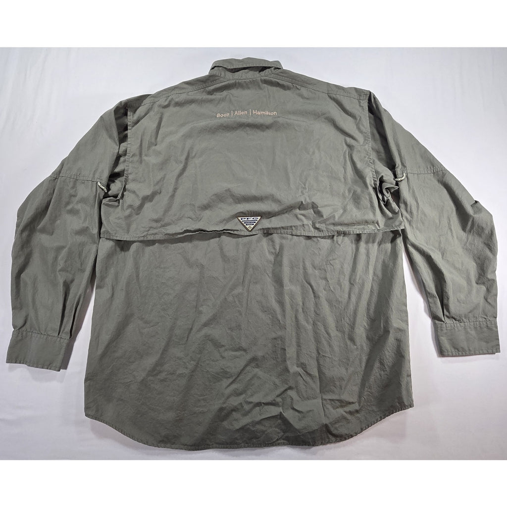 Columbia PFG Vented Fishing Shirt Green Booz Allen Hamilton – M