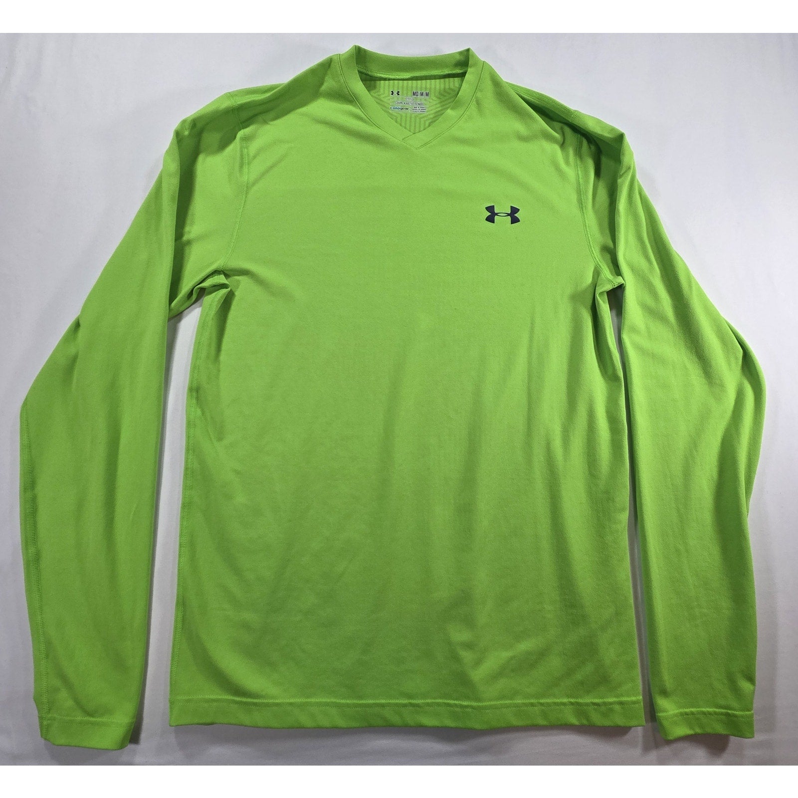 Under Armour ColdGear Long Sleeve Athletic Shirt Neon Green – M