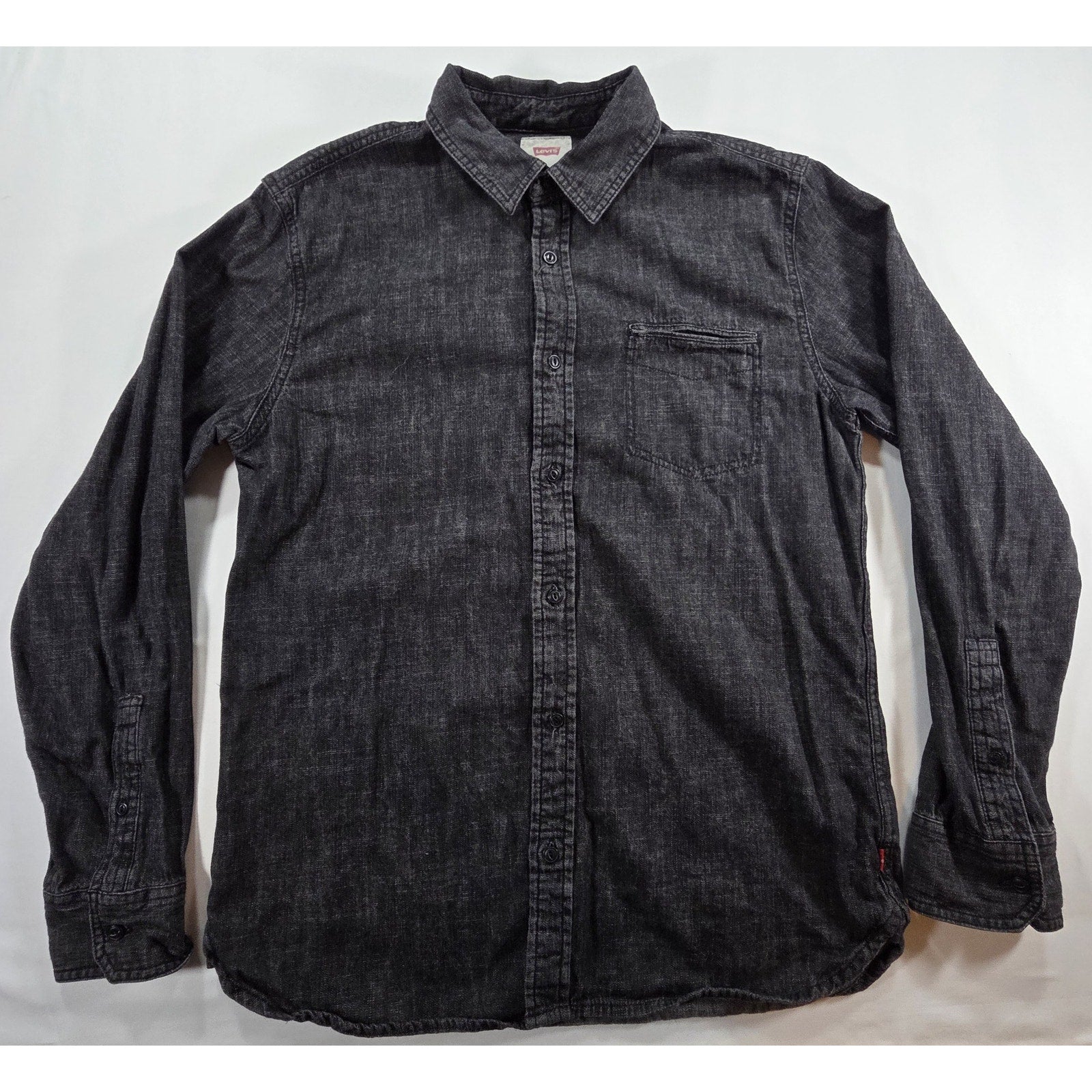 Levis Long Sleeve Button Down Shirt Black – M