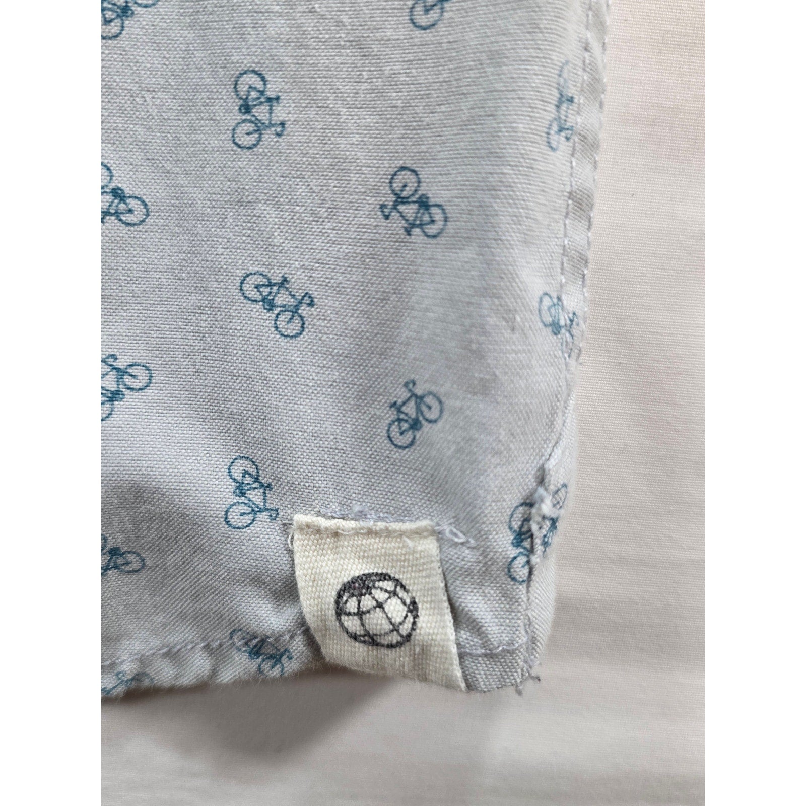 Free Planet Short Sleeve Button Down Shirt Bicycle Print – L