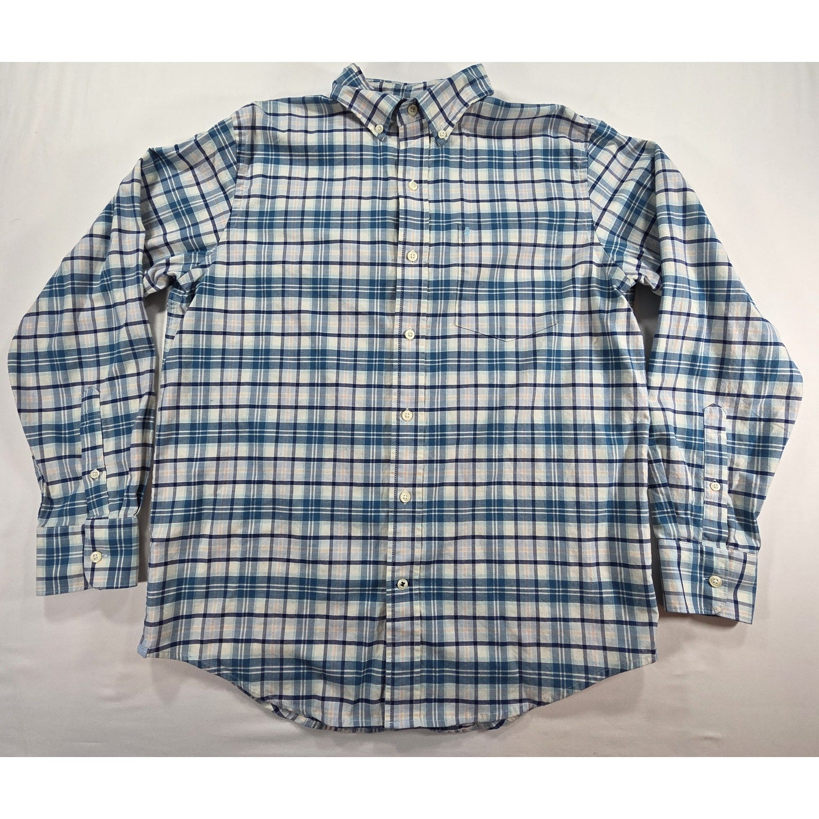 IZOD Saltwater Stretch Plaid Button Down Shirt – Size M