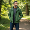 Lands End Hooded Vented Zip Jacket Green – M