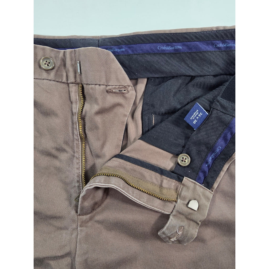 Croft & Barrow Dress Pants Brown Flat Front – 36x30
