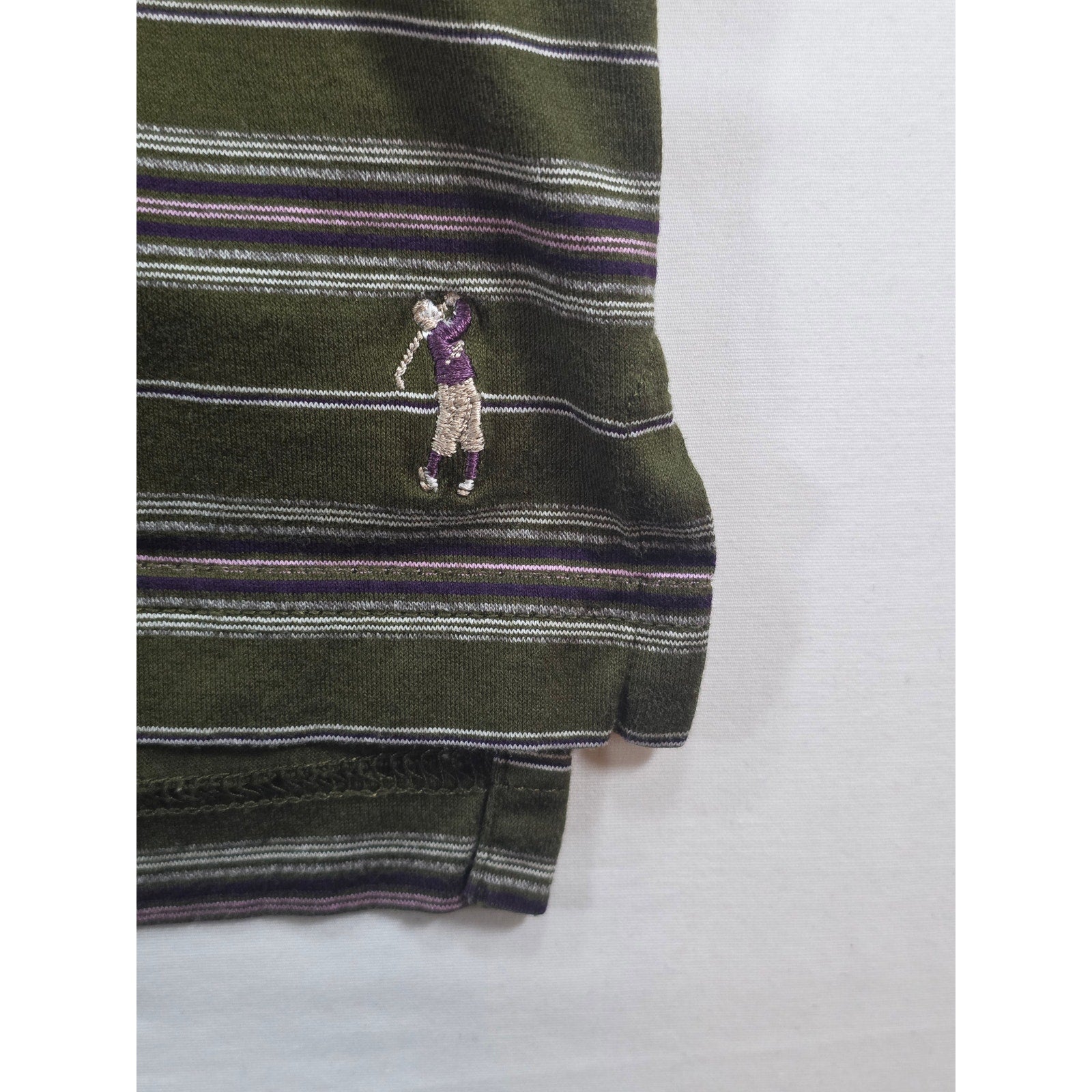 Bobby Jones Players Ocean Course Kiawah Golf Polo Green Purple Stripe – XL