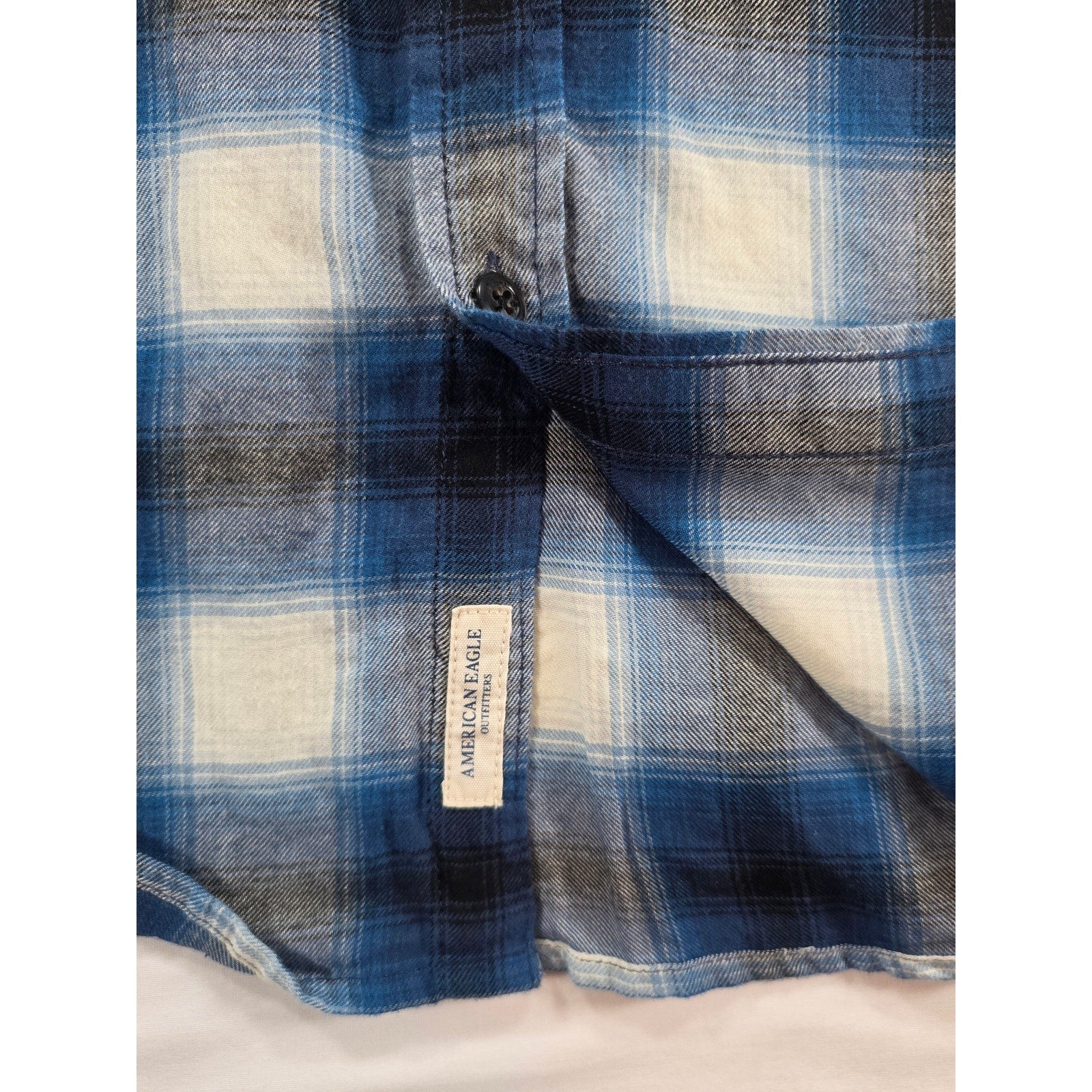 American Eagle Seriously Soft Plaid Button Down Shirt – Size S