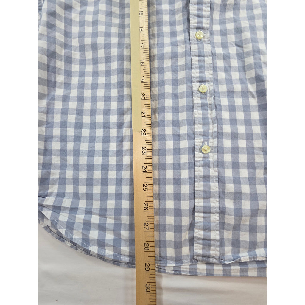 J Crew Long Sleeve Button Down Shirt Grey White Check – L