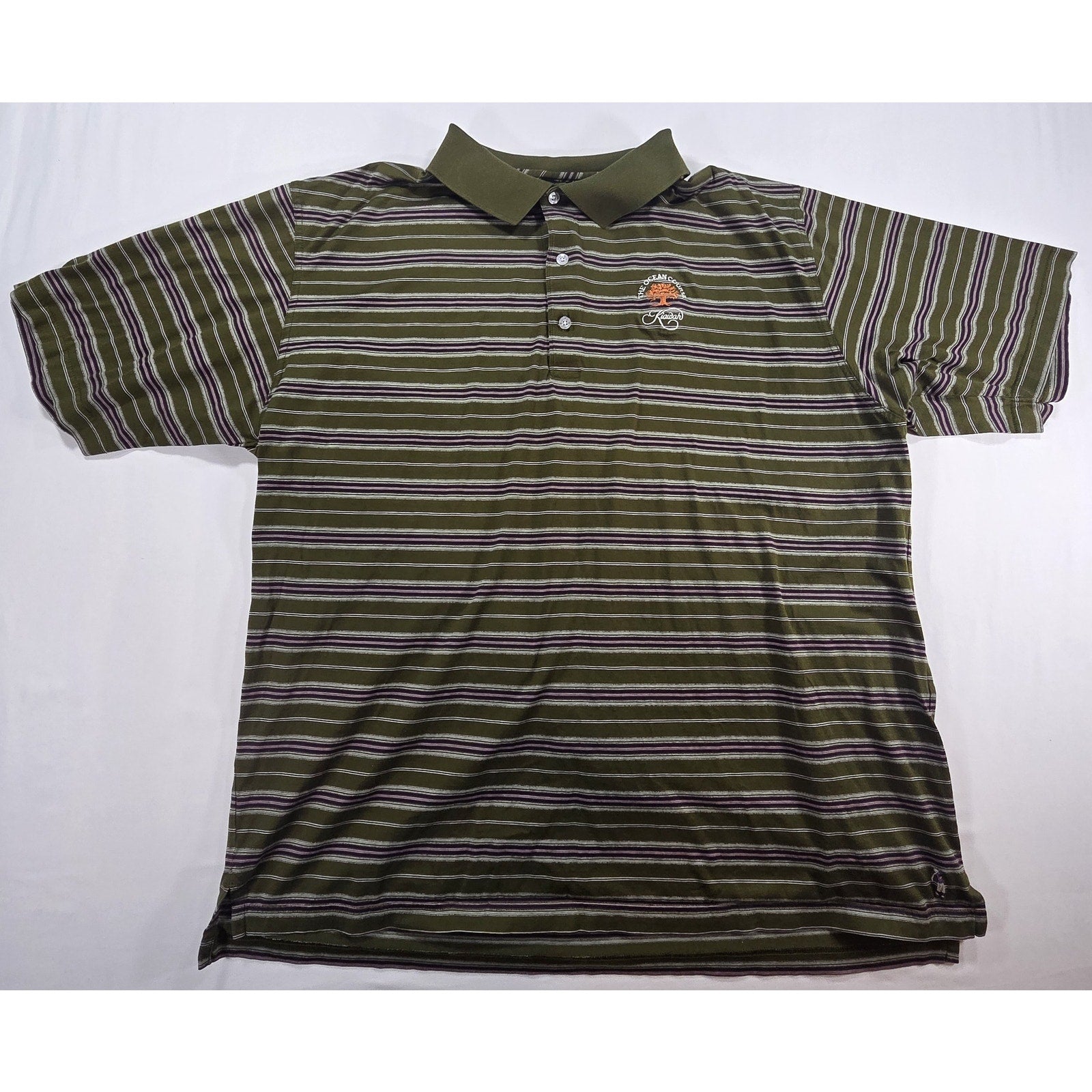 Bobby Jones Players Ocean Course Kiawah Golf Polo Green Purple Stripe – XL