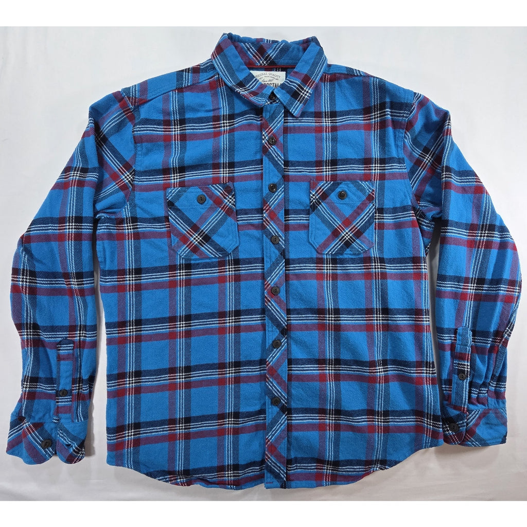 Aeropostale Plaid Flannel Button Down Shirt Blue Red – L