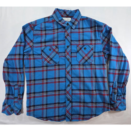 Aeropostale Plaid Flannel Button Down Shirt Blue Red – L