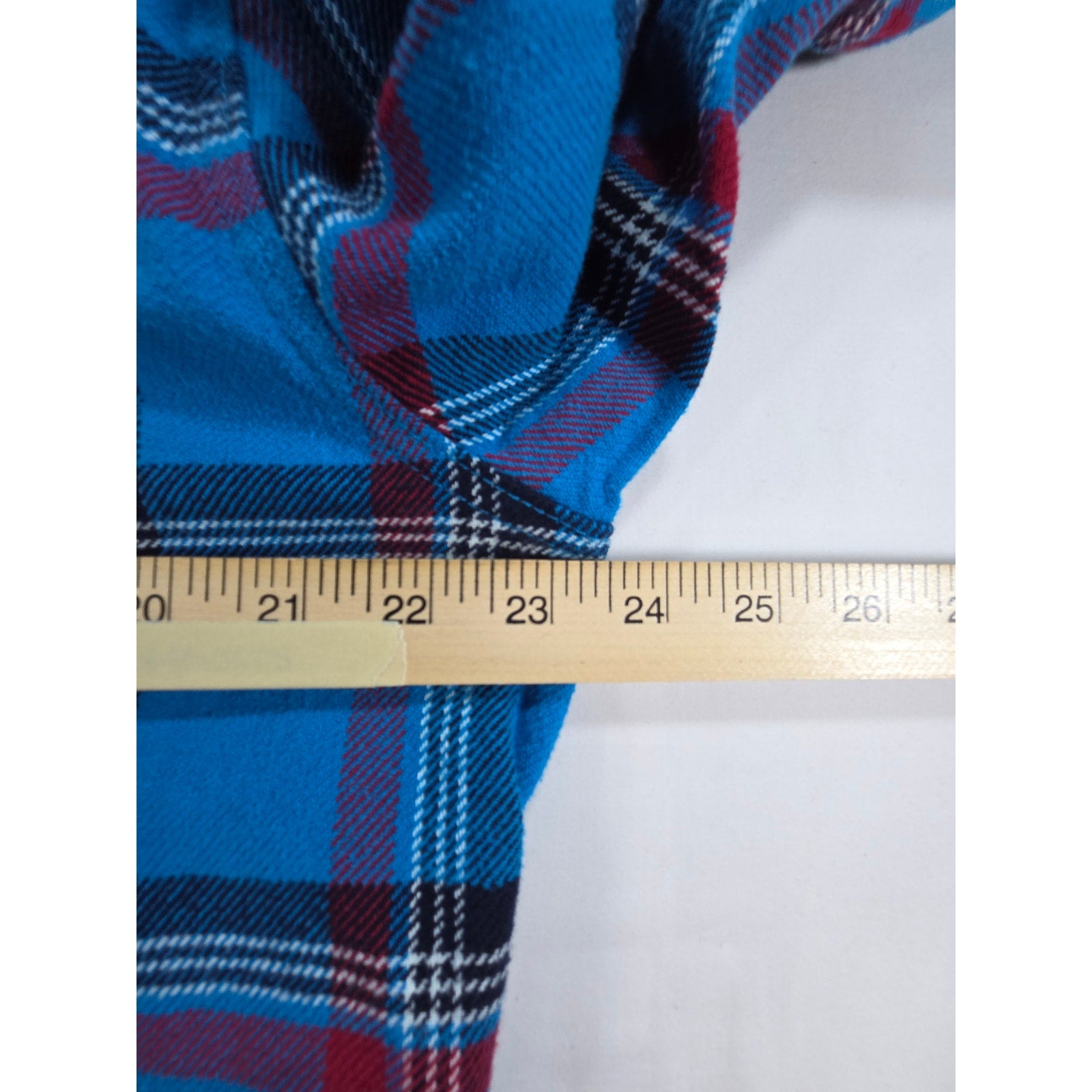 Aeropostale Plaid Flannel Button Down Shirt Blue Red – L
