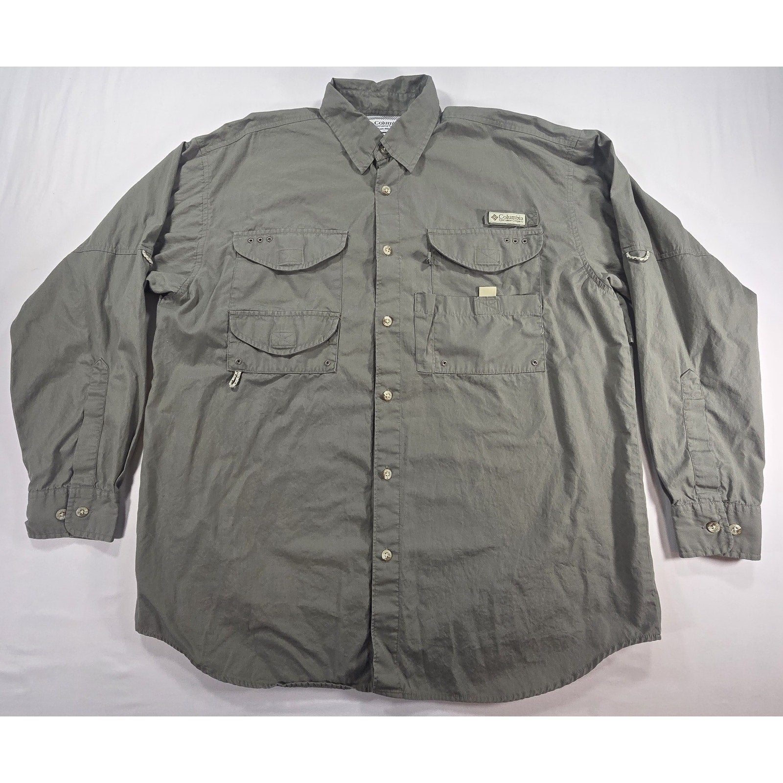 Columbia PFG Vented Fishing Shirt Green Booz Allen Hamilton – M